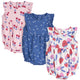 3-Pack Baby Girls Strawberries Rompers-Gerber Childrenswear Wholesale