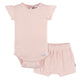 2-Piece Baby Girls Crystal Pink Bodysuit and Shorts Set-Gerber Childrenswear Wholesale