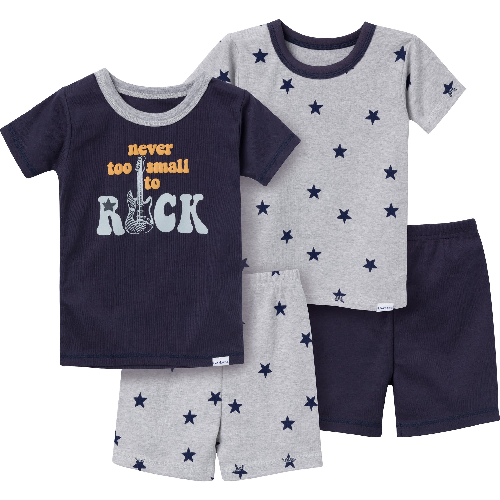 4-Piece Infant & Toddler Boys Music Shorts Pajamas Set-Gerber Childrenswear Wholesale