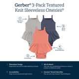 3-Pack Baby Girls Lantana Sleeveless Skirted Onesies® Bodysuits-Gerber Childrenswear Wholesale