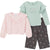 3-Piece Toddler Girls Pink/Brown Tops and Pants-Gerber Childrenswear Wholesale