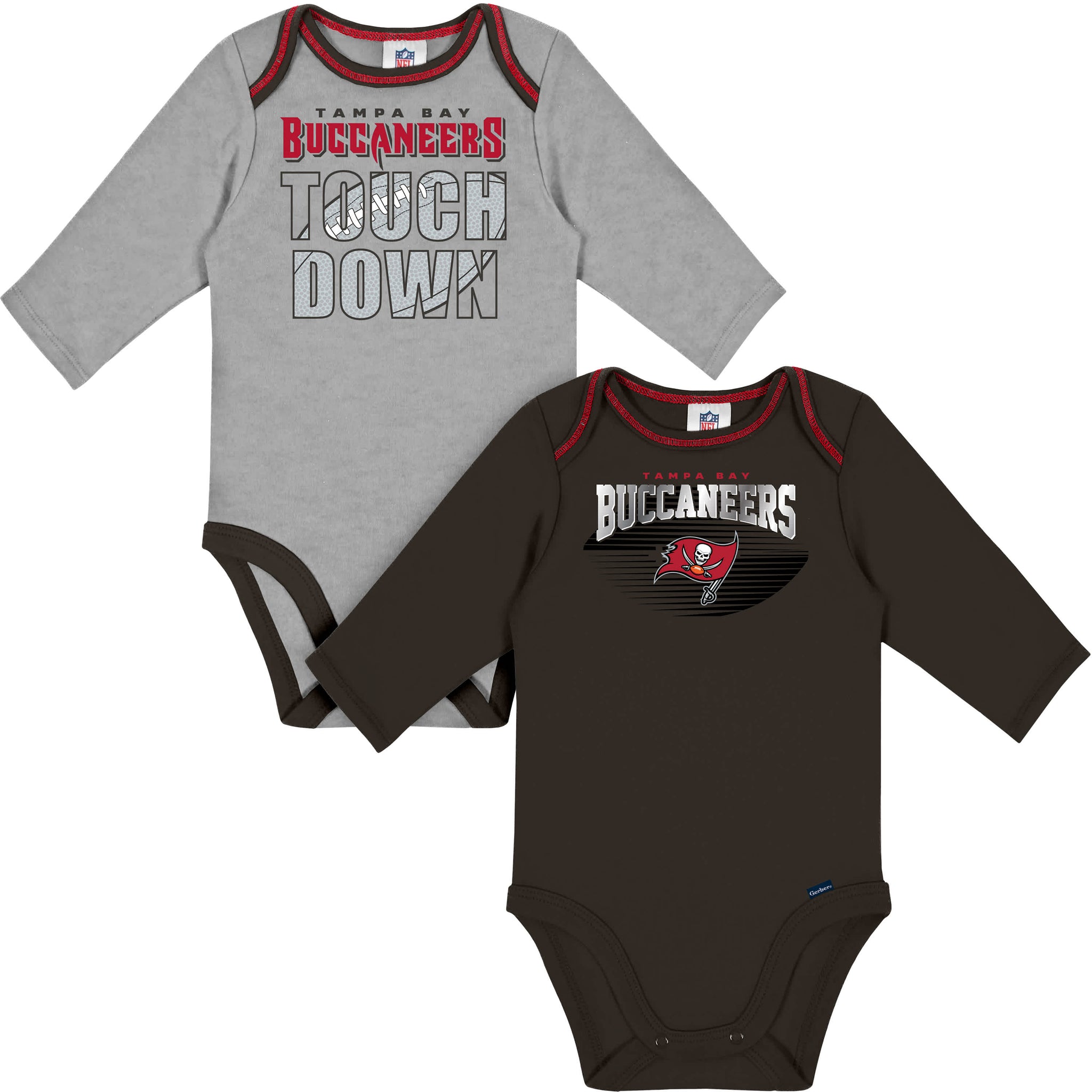 2-Pack Baby Boys Buccaneers Long Sleeve Bodysuits-Gerber Childrenswear Wholesale