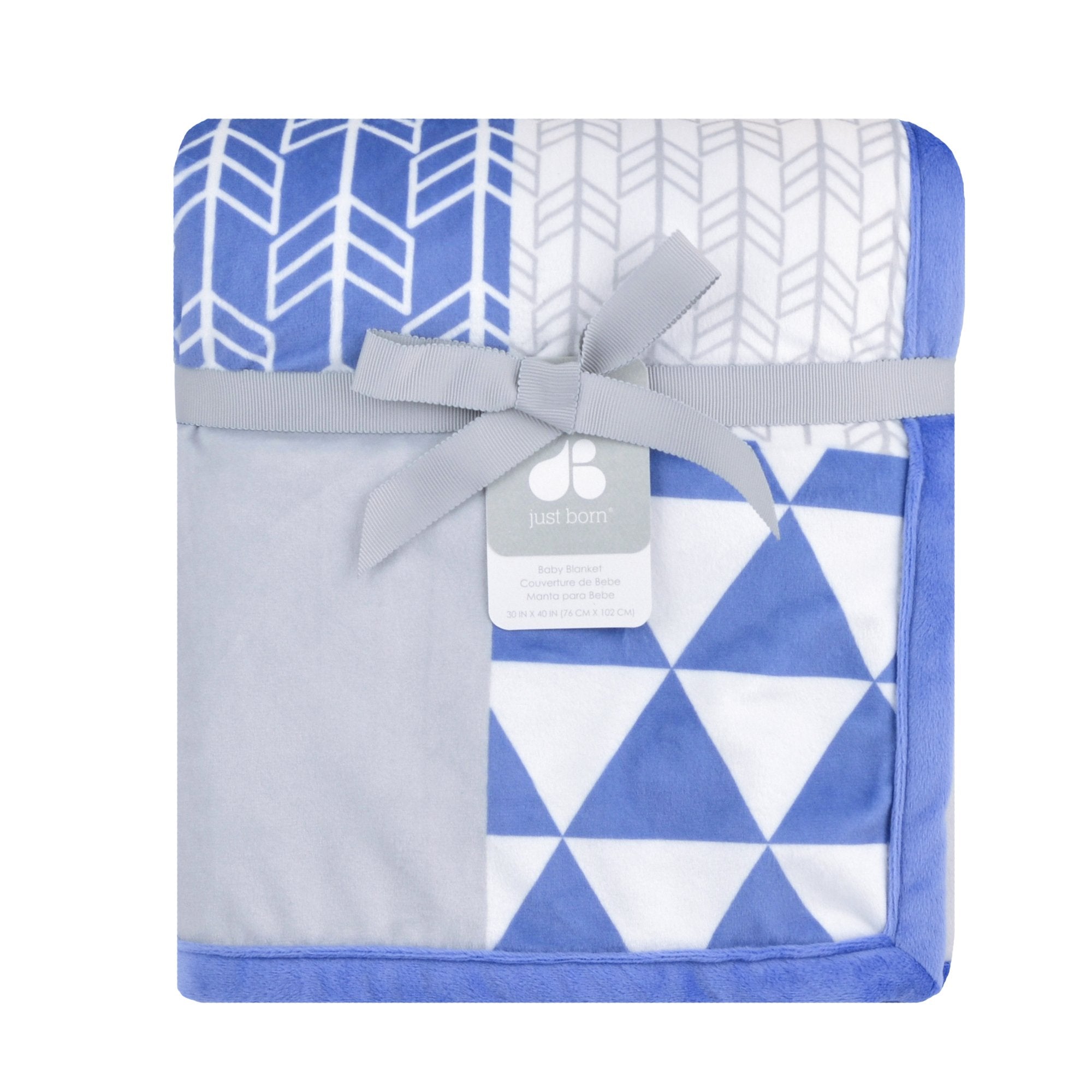 Just Born® Patchwork Plush Blanket in Blue-Gerber Childrenswear Wholesale