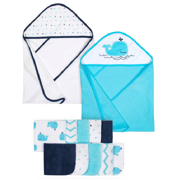 12-Piece Baby Boys Whale Bath Bundle-Gerber Childrenswear Wholesale