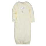 4-Pack Baby Neutral Clouds & Elephant Gowns-Gerber Childrenswear Wholesale