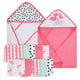 12-Piece Girls Terry Hooded Towel and Washcloth Set - Flamingo-Gerber Childrenswear Wholesale