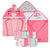 13-Piece Girls Terry Hooded Bath Wrap, Hooded Towels and Washcloth Set - Flamingo-Gerber Childrenswear Wholesale