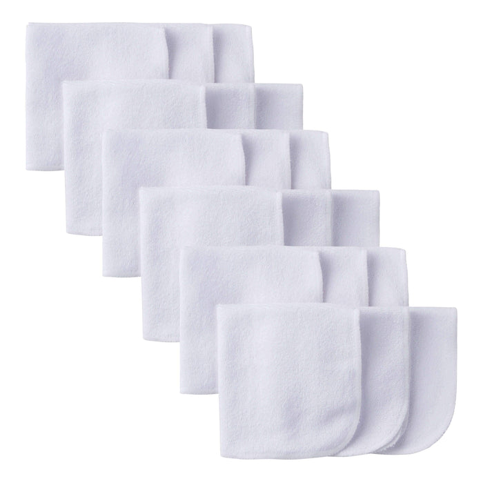 18-Pack White Terry Washcloths-Gerber Childrenswear Wholesale