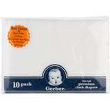 10pk White Gauze Flatfold Cloth Diapers-Gerber Childrenswear Wholesale
