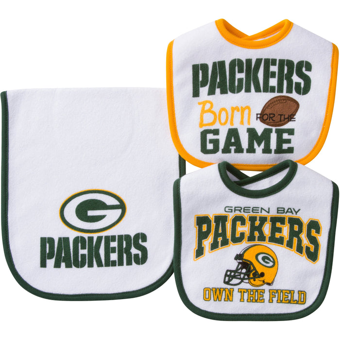 Green Bay Packers Baby Bib and Burp Cloth Set-Gerber Childrenswear Wholesale