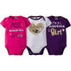 Baltimore Ravens Baby Girls 3-Piece Short Sleeve Bodysuits-Gerber Childrenswear Wholesale