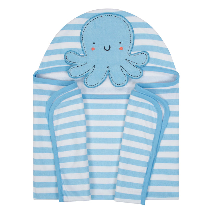 Baby Boys' Octopus Terry Hooded Bath Wrap-Gerber Childrenswear Wholesale