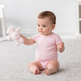 5-Pack Solid Pink Short Sleeve Onesies® Bodysuits-Gerber Childrenswear Wholesale