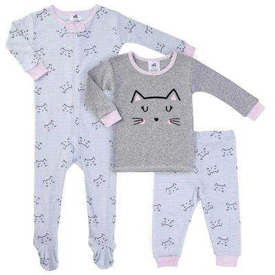 Just Born® Cats 3-Piece Pajama Set-Gerber Childrenswear Wholesale