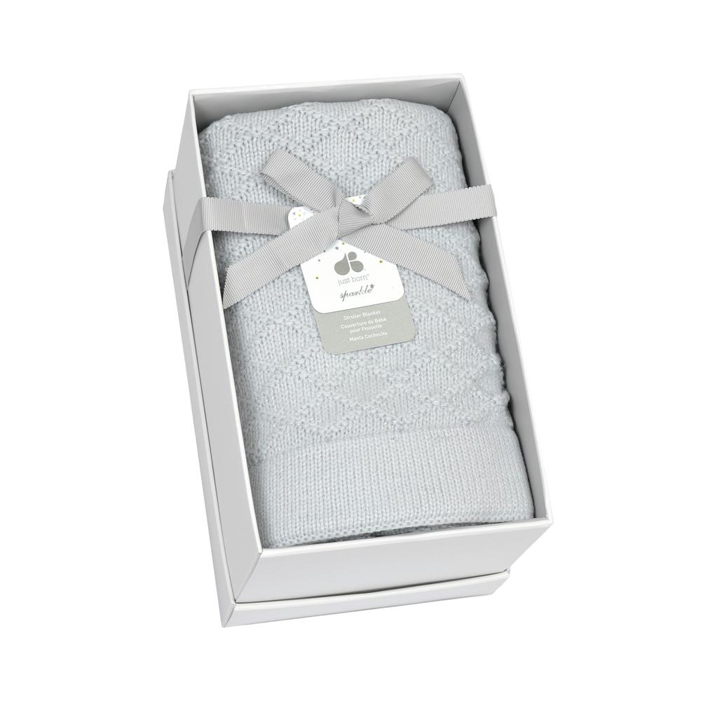 Just Born® Sparkle Grey Sweater Knit Blanket-Gerber Childrenswear Wholesale