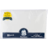 10pk White Gauze Prefold Cloth Diapers - 5-ply Center Panel-Gerber Childrenswear Wholesale