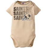 New Orleans Saints 3-Pack Infant Short Sleeve Bodysuits-Gerber Childrenswear Wholesale
