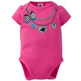 Carolina Panthers 3-Pack Infant Girl Short Sleeve Bodysuits-Gerber Childrenswear Wholesale