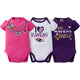 Baltimore Ravens 3-Pack Infant Girl Short Sleeve Bodysuits-Gerber Childrenswear Wholesale