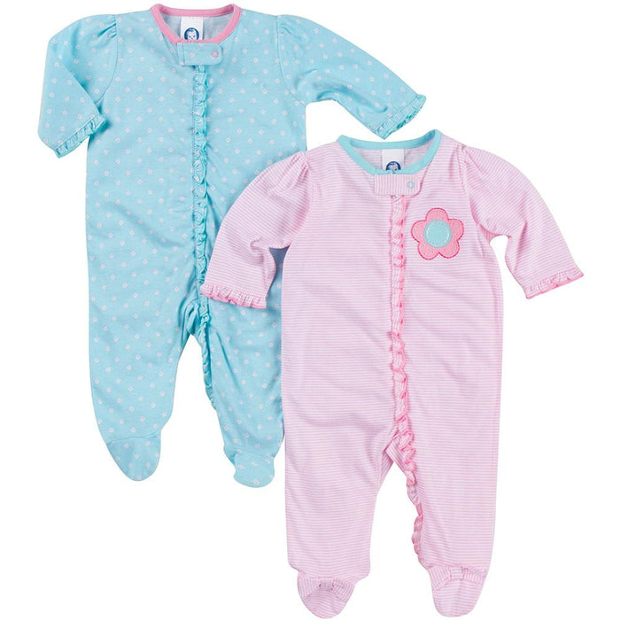 2-Pack Girls Pink Striped Sleep N' Play-Gerber Childrenswear Wholesale