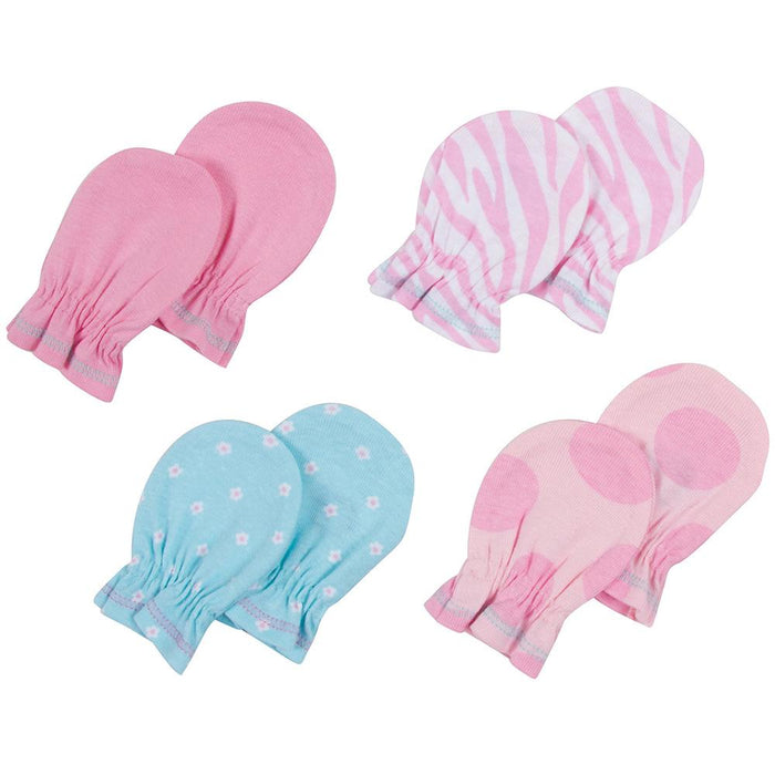 4-Pack Girls Pink Print Mittens-Gerber Childrenswear Wholesale