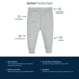 3-Pack Baby Boys Green, Gray, & Blue Pants-Gerber Childrenswear Wholesale
