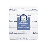 1-Pack Boys Navy Script Fitted Crib Sheet-Gerber Childrenswear Wholesale