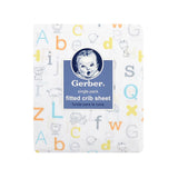 1-Pack Neutral Alphabet Fitted Crib Sheet-Gerber Childrenswear Wholesale