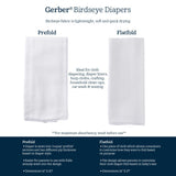 4-Pack Baby Neutral White Prefold Birdseye Diaper-Gerber Childrenswear Wholesale