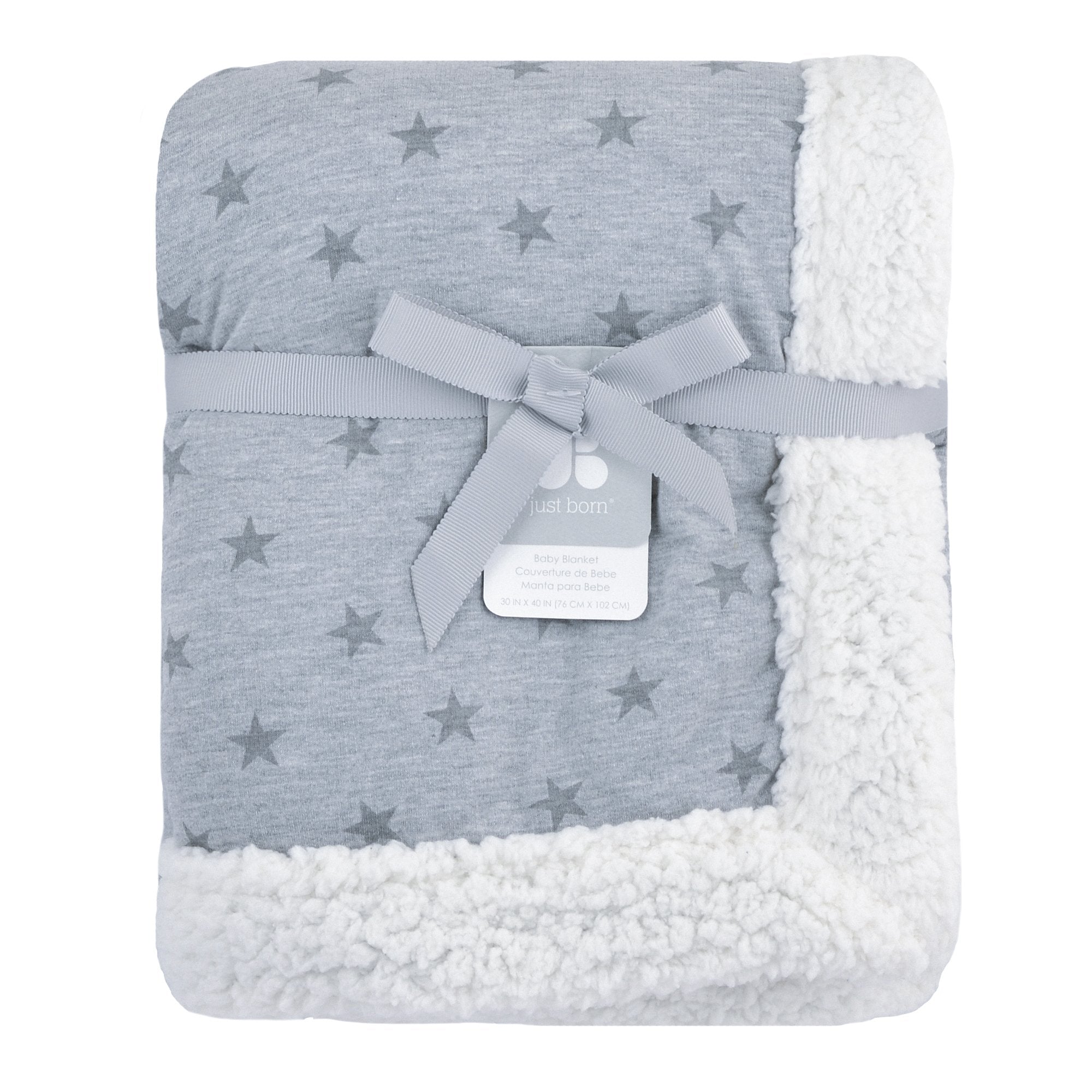Just Born Plush Blanket in Heather Grey-Gerber Childrenswear Wholesale