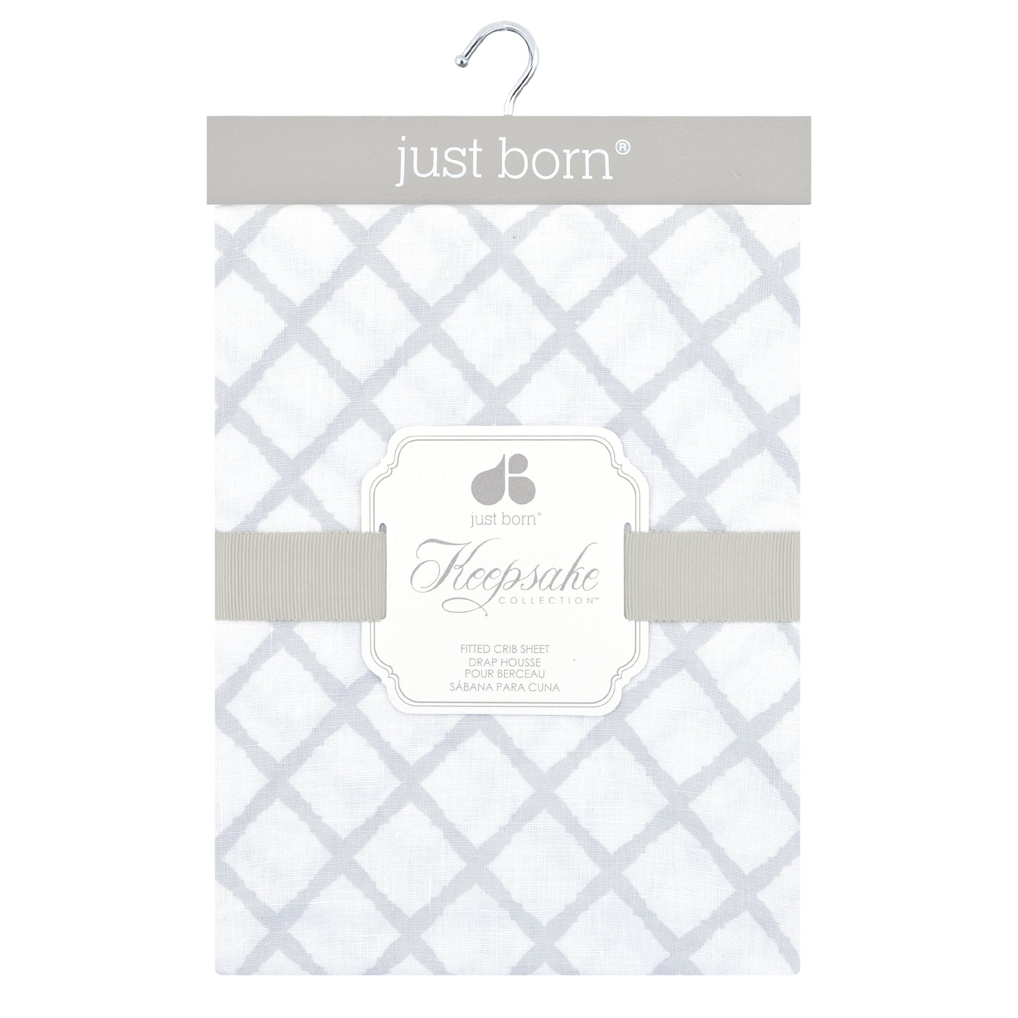 Just Born Keepsake Woven Crib Sheet - Diamond Trellis-Gerber Childrenswear Wholesale