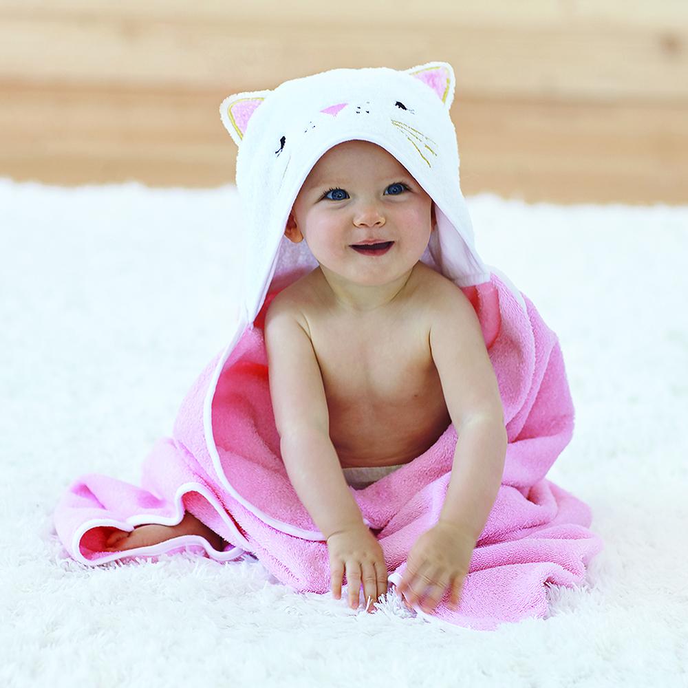 Just Born® Cat Hooded Bath Wrap-Gerber Childrenswear Wholesale