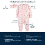 2-Piece Baby Girls Leopard Coverall & Headband Set-Gerber Childrenswear Wholesale