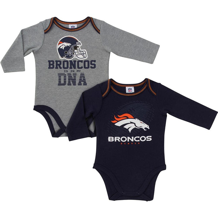 Broncos Baby Boys 2-Pack Long Sleeve Bodysuit-Gerber Childrenswear Wholesale
