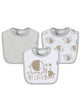 3-Pack Neutral Grey Elephant Dribbler Bibs-Gerber Childrenswear Wholesale
