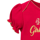 3-Pack Baby Girls 49Ers Short Sleeve Bodysuits-Gerber Childrenswear Wholesale