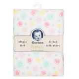 1-Pack Girls Floral Organic Fitted Crib Sheet-Gerber Childrenswear Wholesale