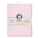 1-Pack Girls Pink Organic Fitted Crib Sheet-Gerber Childrenswear Wholesale