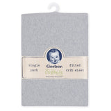 1-Pack Neutral Solid Grey Organic Fitted Crib Sheet-Gerber Childrenswear Wholesale