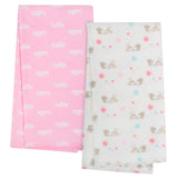 4-Pack Girls Pink Organic Flannel Blankets-Gerber Childrenswear Wholesale