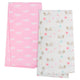 4-Pack Girls Pink Organic Flannel Blankets-Gerber Childrenswear Wholesale