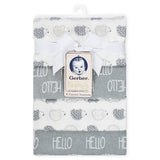 4-Pack Neutral Hedgehog Organic Flannel Blankets-Gerber Childrenswear Wholesale