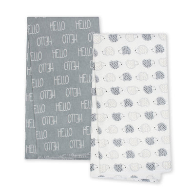 4-Pack Neutral Hedgehog Organic Flannel Blankets-Gerber Childrenswear Wholesale