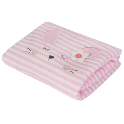 1-Pack Girls Bunny Organic Animal Face Blanket-Gerber Childrenswear Wholesale