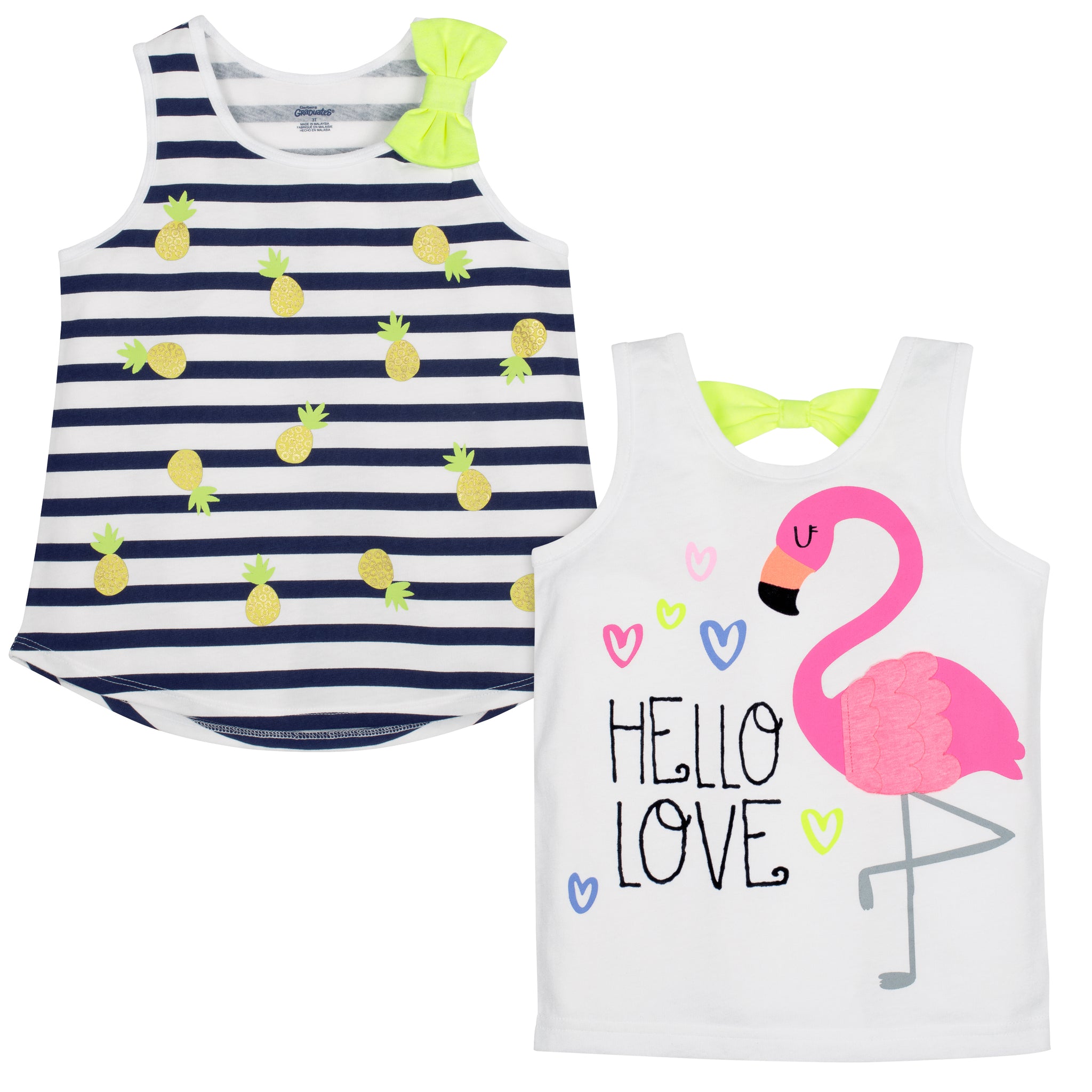 2-Pack Baby and Toddler Girls Flamingo Top-Gerber Childrenswear Wholesale