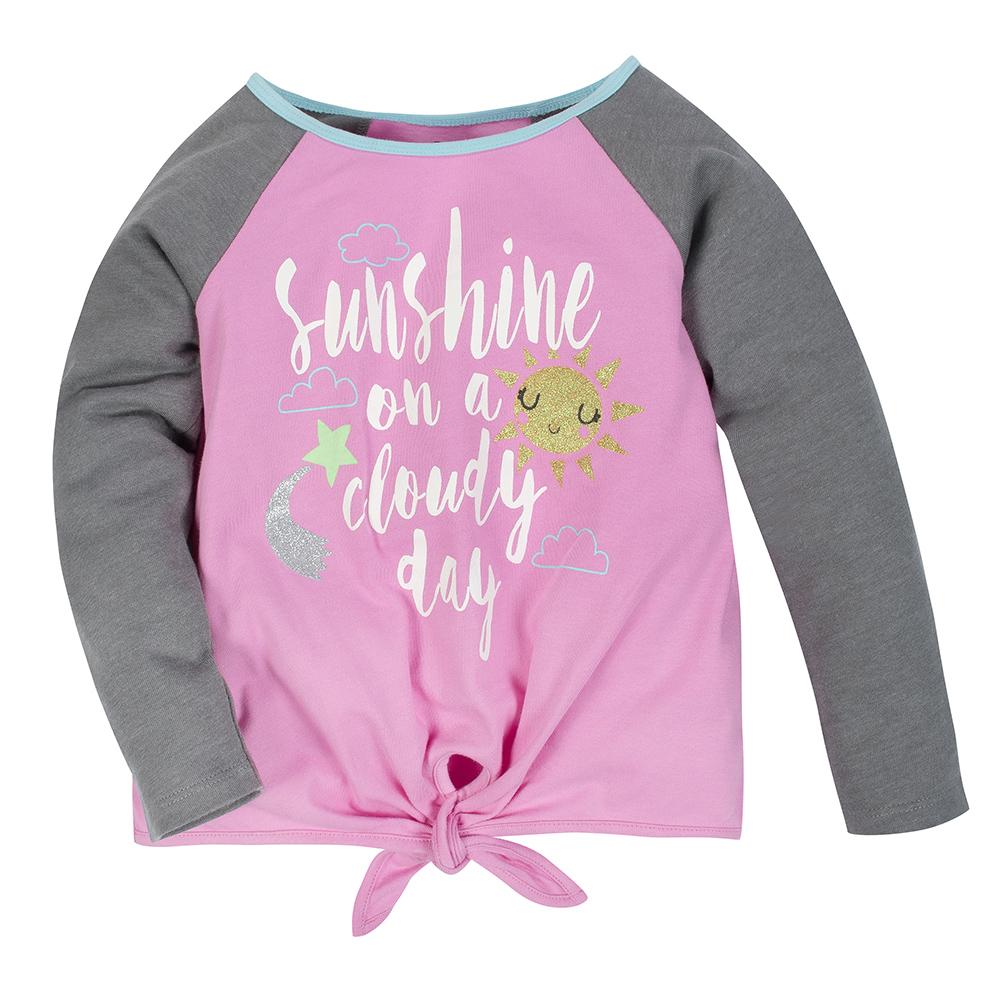 2-Pack Girls Sunshine & Rainbow Long Sleeve Tops-Gerber Childrenswear Wholesale