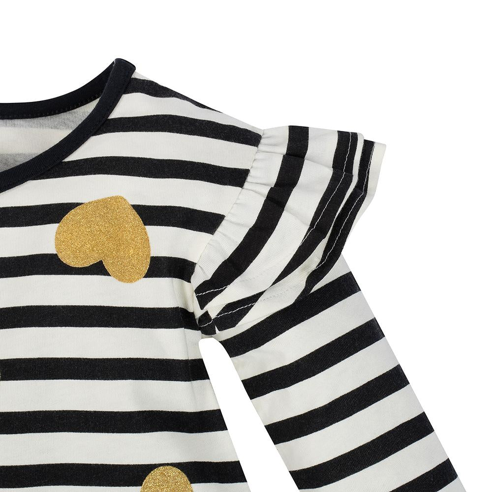 1-Pack Girls Black Stripes Long Sleeve Top-Gerber Childrenswear Wholesale