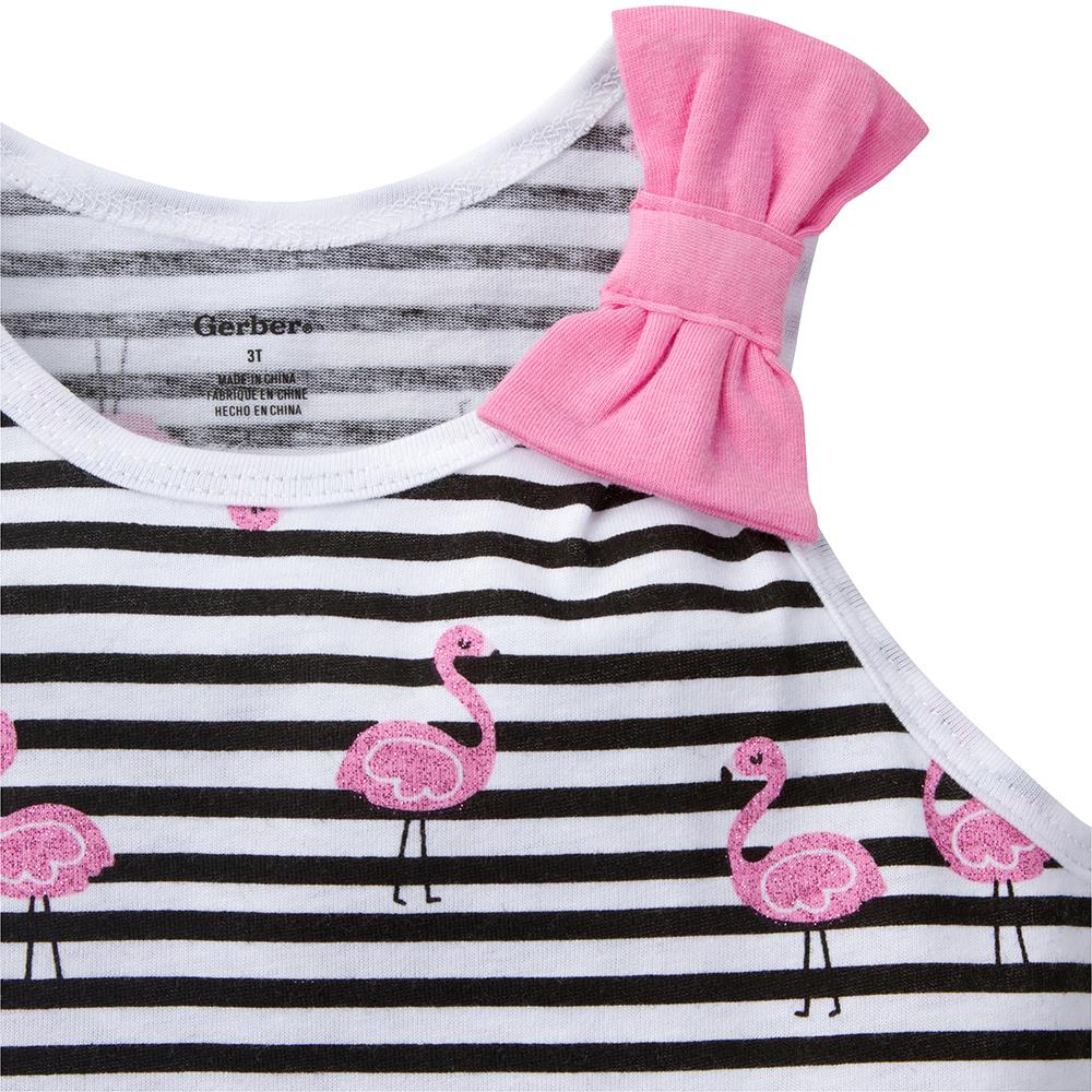 2-Pack Infant & Toddler Girls Flamingo & Glitter Dots Fashion Tops-Gerber Childrenswear Wholesale