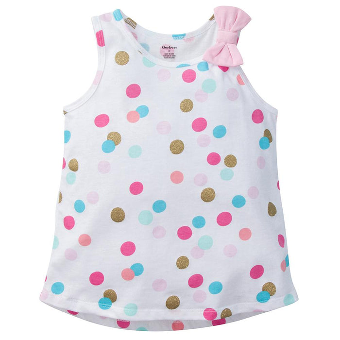 Girls Glitter Dot Fashion Top-Gerber Childrenswear Wholesale