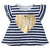 Girls Love Striped Short Sleeve Top-Gerber Childrenswear Wholesale